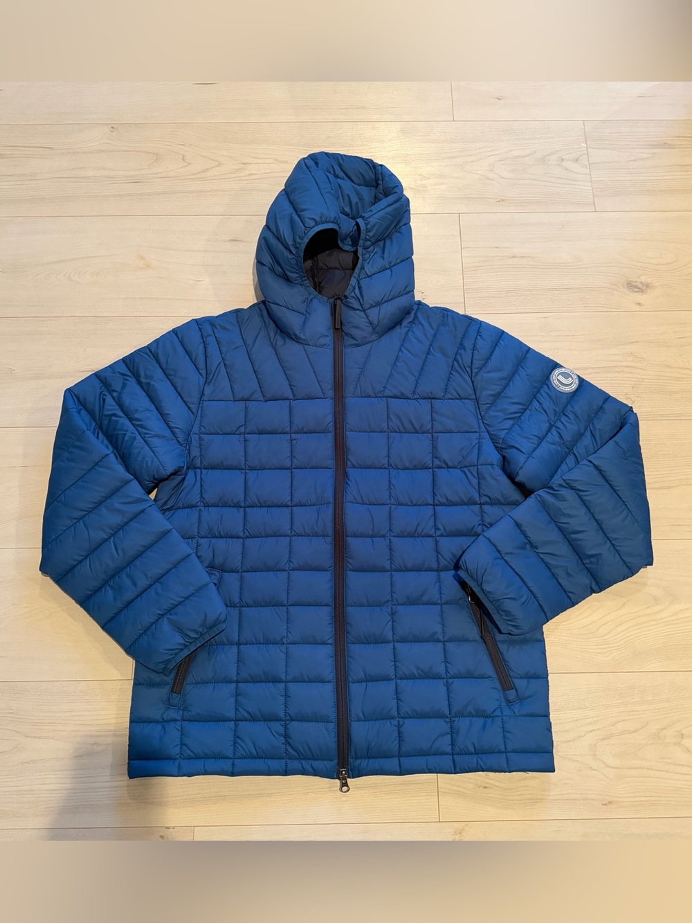 NWOT Lole Women's Blue Quilted Hooded Puffer Jacket